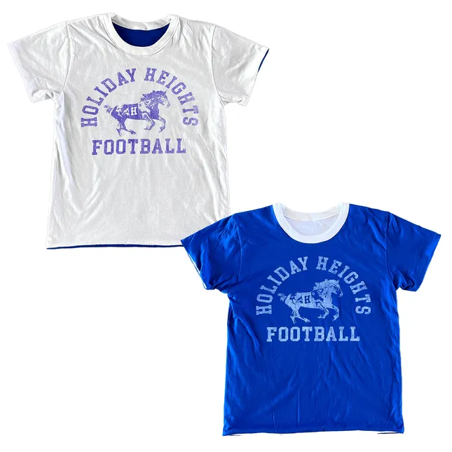 Holiday Heights Football Reversible Tee for Holiday Brand’s ZOMBIE 2 Collection