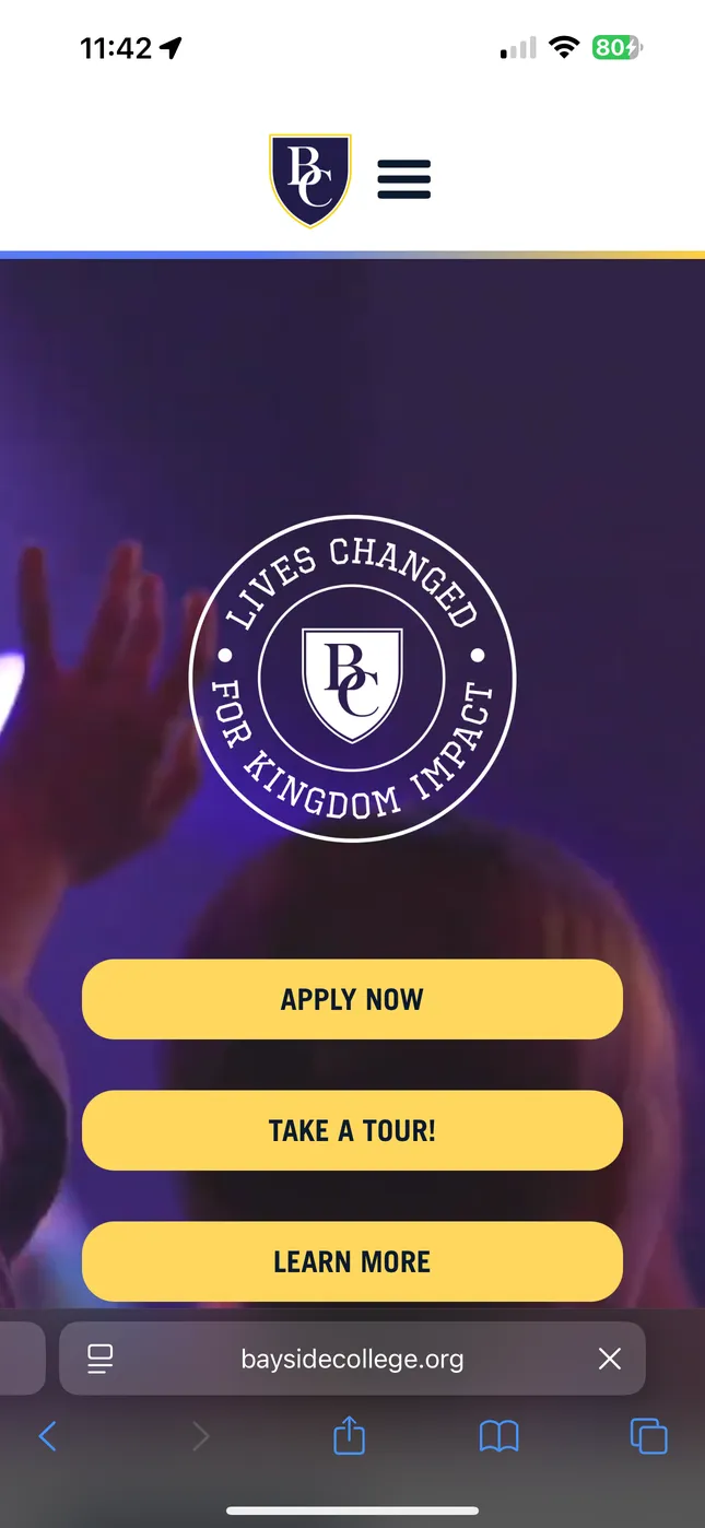 Bayside college.org Website Design