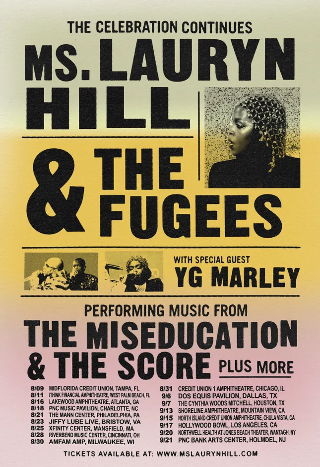Poster and Merch design for Ms. Lauryn Hill & The Fugees