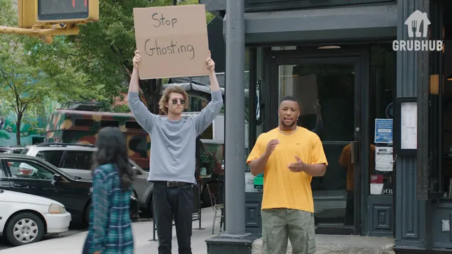 Grubhub - Saquon Barkley + Dude w/Sign
