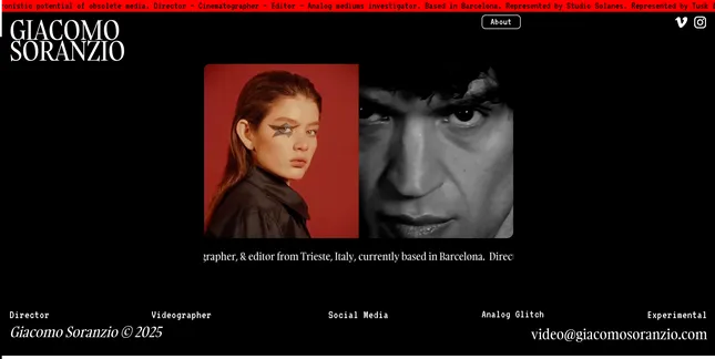 Portfolio Website Design for Cinematographer Giacomo Soranzio