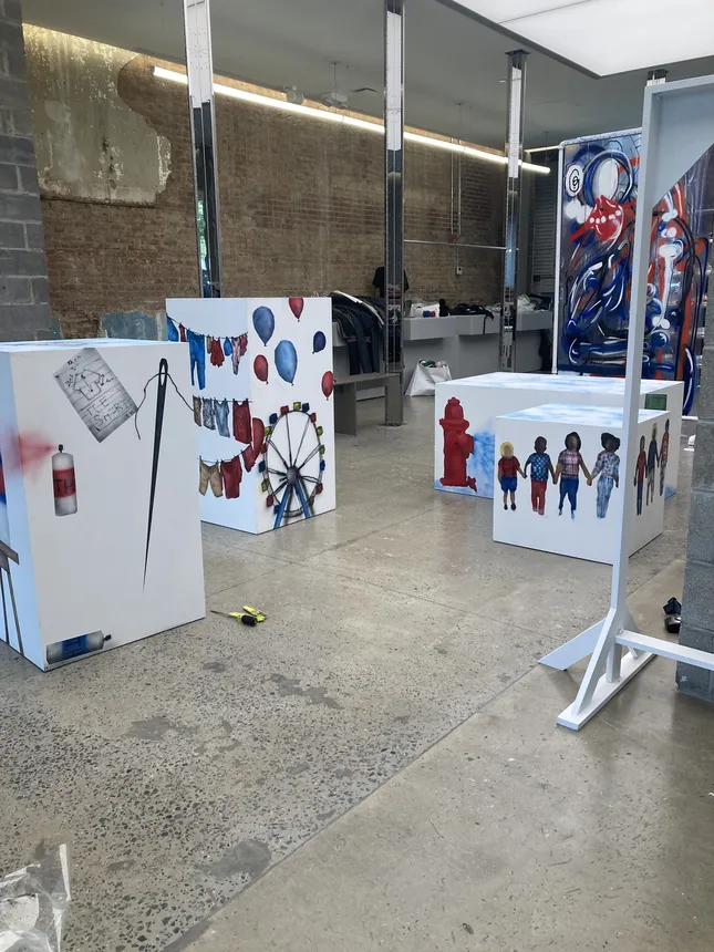 Painted Pedestals for Tommy Hilfiger x the Hypebeast store NYC