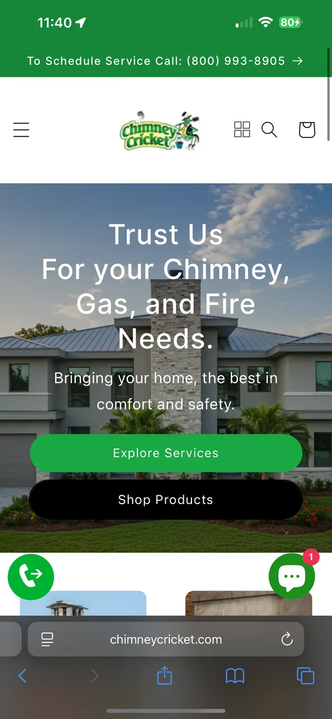 Chimney Cricket website design