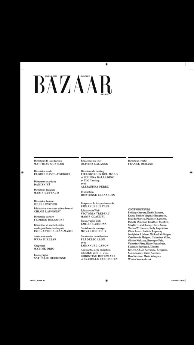 Feuilletage Harper's Bazaar Paris