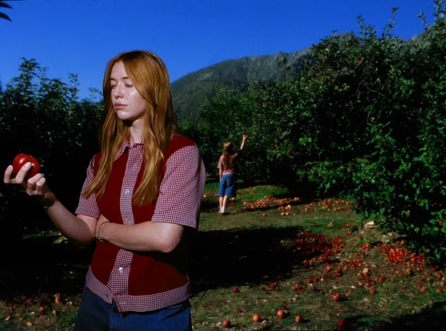 Lauren picking apples