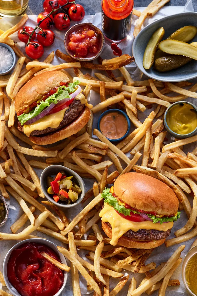 Burgers and fries