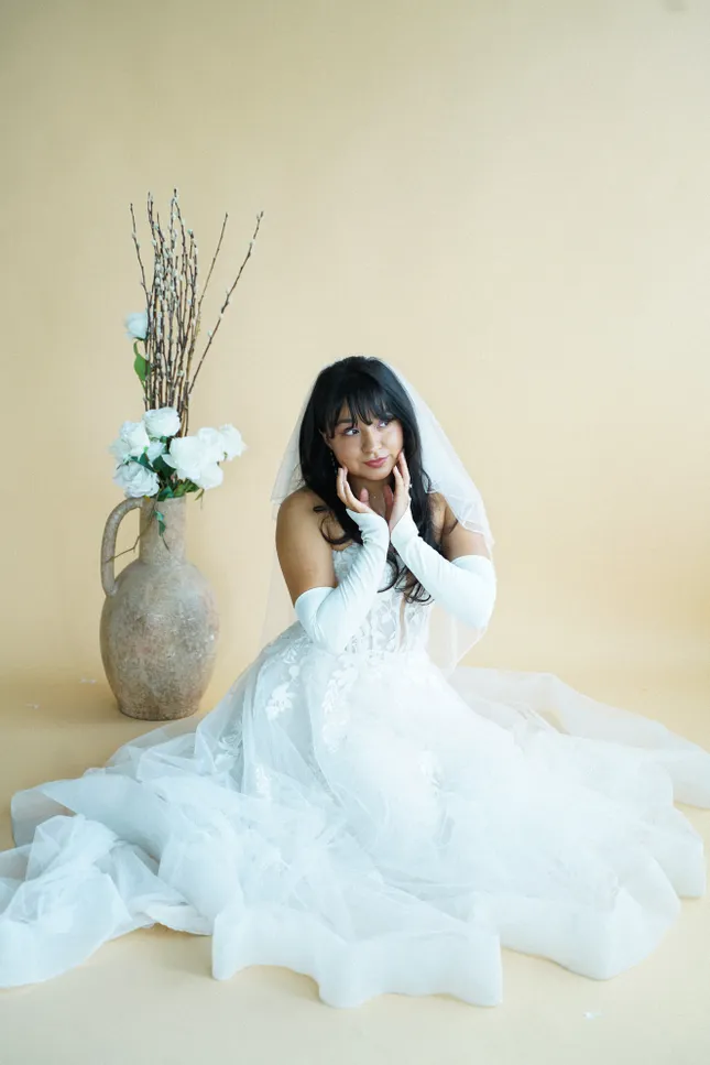 In studio wedding shoot