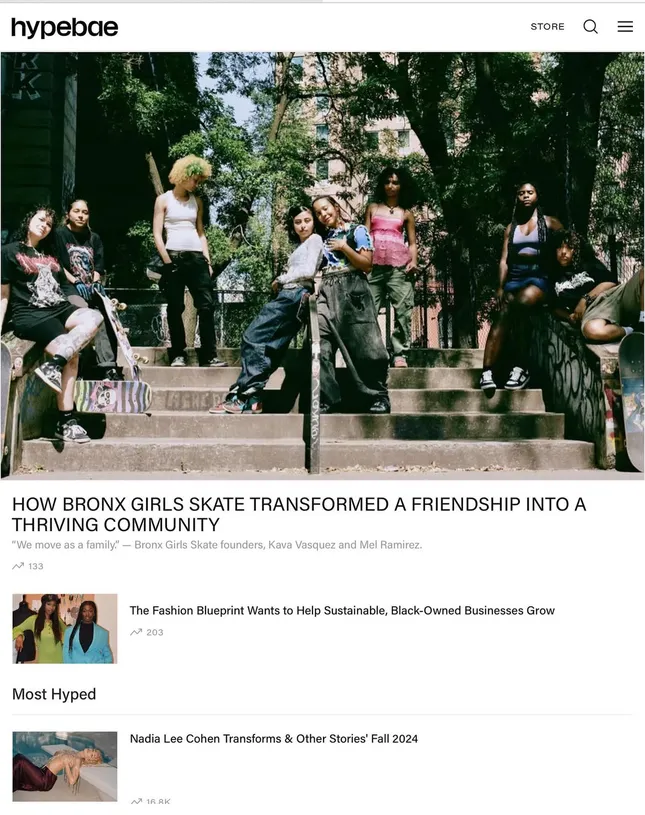 Hypebae Sporting Goods: Bronx Girls Skate