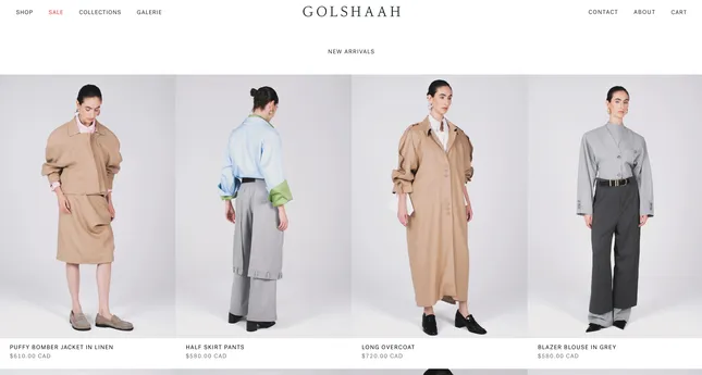 E-commerce for Golshaah Spring collection 2025