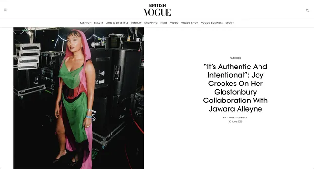 BRITISH VOGUE + JOY CROOKES