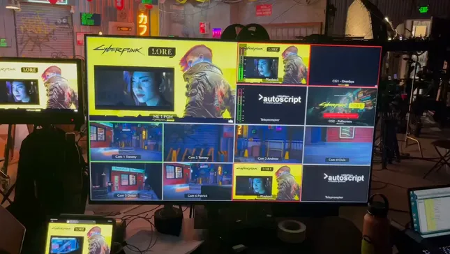 Cyberpunk Game Talk Show Set