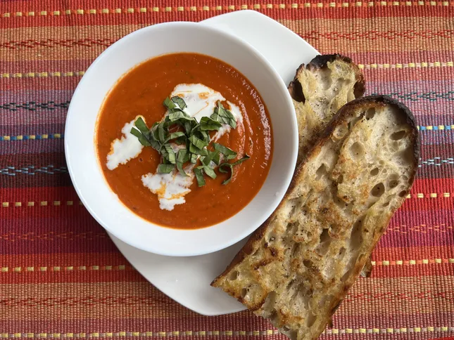 i made tomato soup,, and some bread