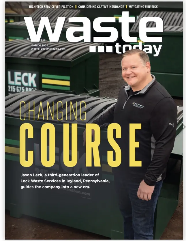 Cover Story with Leck Waste Management for Waste Today Magazine