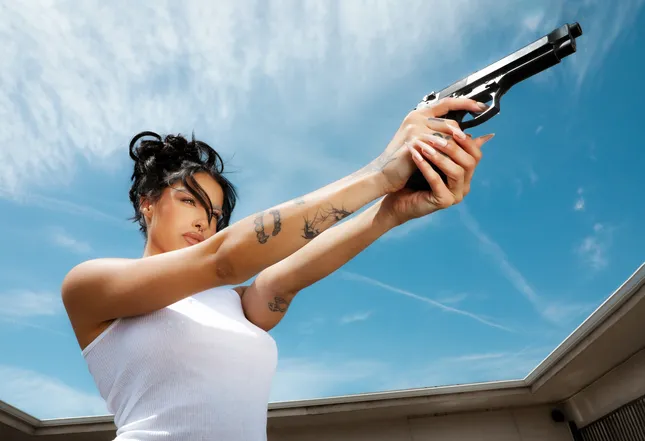 Girl and her gun