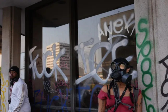 Los Angeles Anti-ICE/National Guard protests in front of the Federal Building. — June 9th 2025