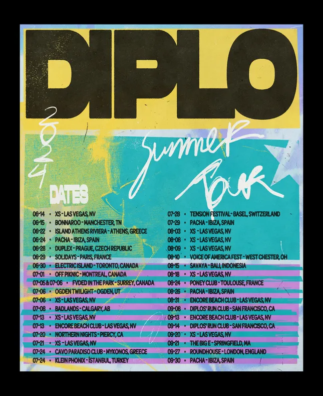 Tour poster design for Diplo