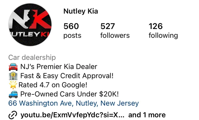 Nutley Kia - Social Media Marketing