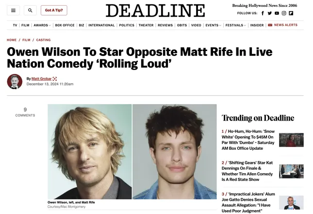 “Rolling Loud” Upcoming Netflix Movie - Camera Operator