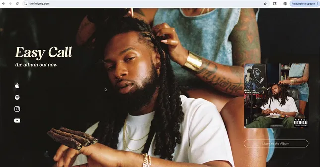 Web Design for Album Rollout