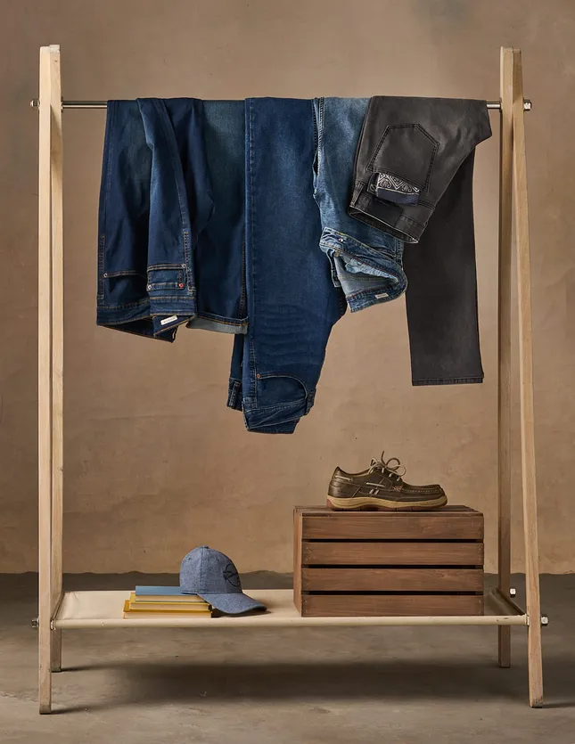 Lay flats and softgoods for Weatherproof Vintage look book