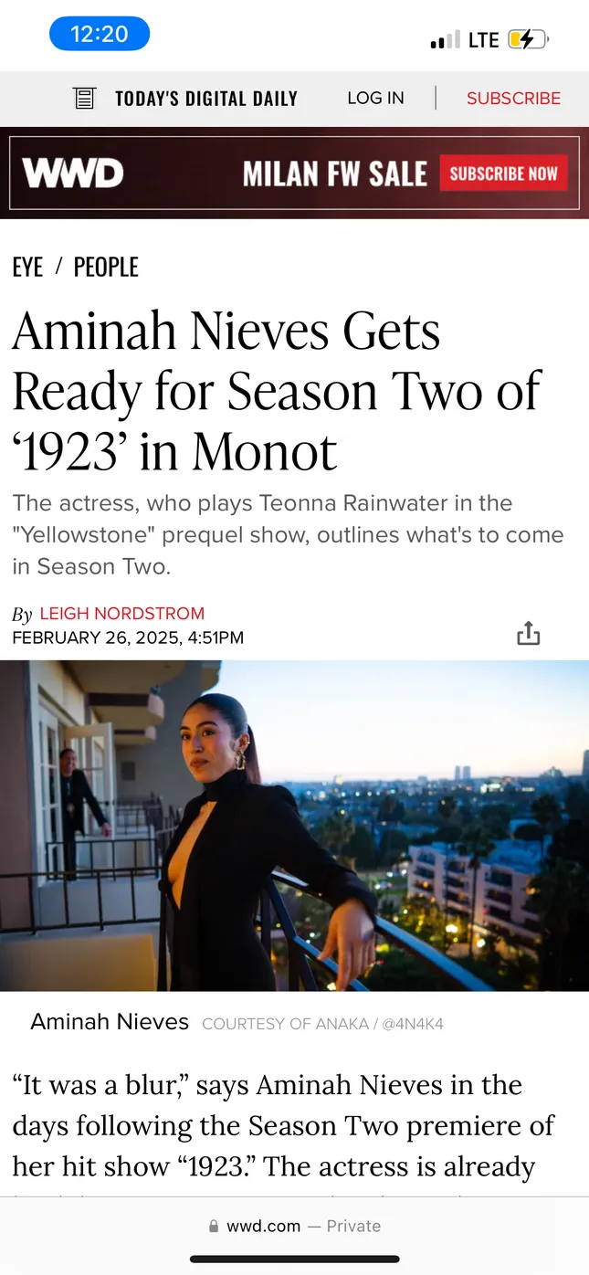 Aminah Nieves for WWD mag 1923 premiere