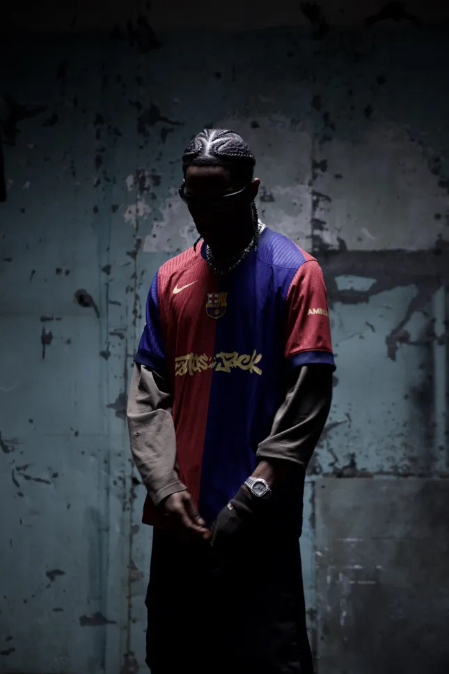 Travis Scott for Cactus Jack x Spotify x FC Barcelona behind the scenes stills