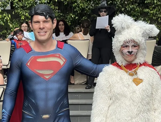 Custom Halloween costumes Clark Kent/Superman and Krypto