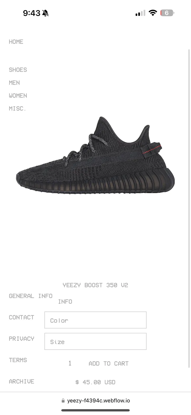 Yeezy SPLY Website