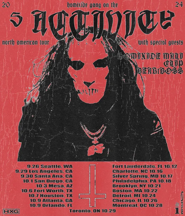 Homixide Gang ‘5 Activity’ Tour Flyers