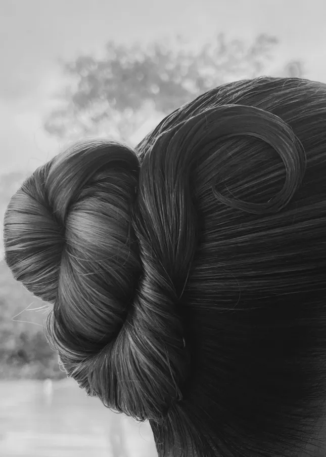 Sleek designer bun for Bridal Editorial