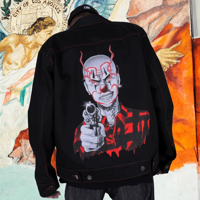 Black Contrast Selvedge Jacket