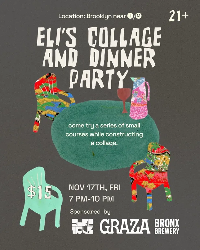 Flyer Design: Collage Dinner Party + Menu