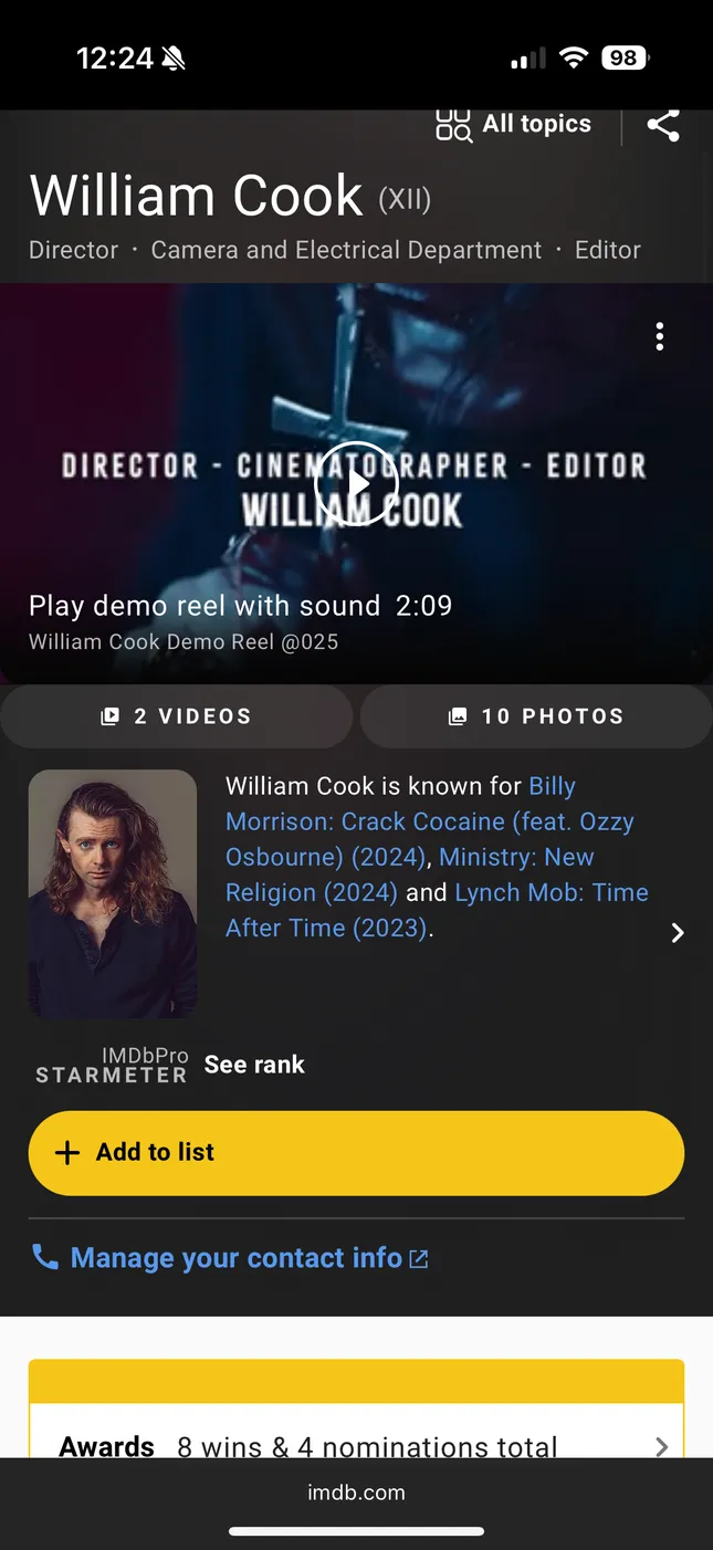 IMDB credits