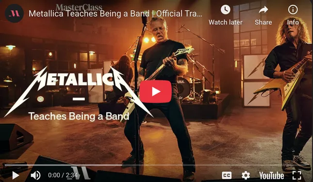 Masterclass, Metallica: Being A Band