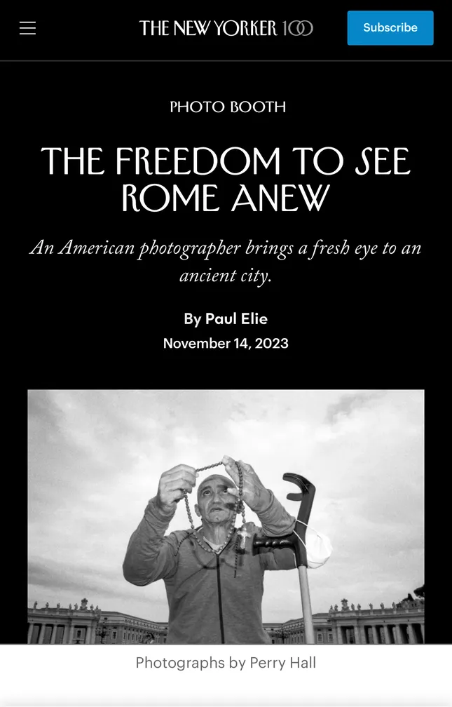 FEATURED: The New Yorker: "The Freedom To See Rome Anew."