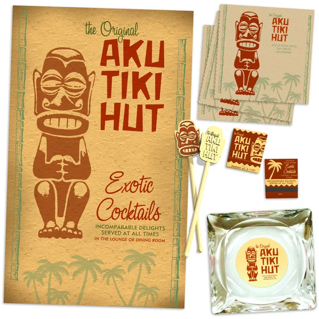 Props for vintage tiki bar scene