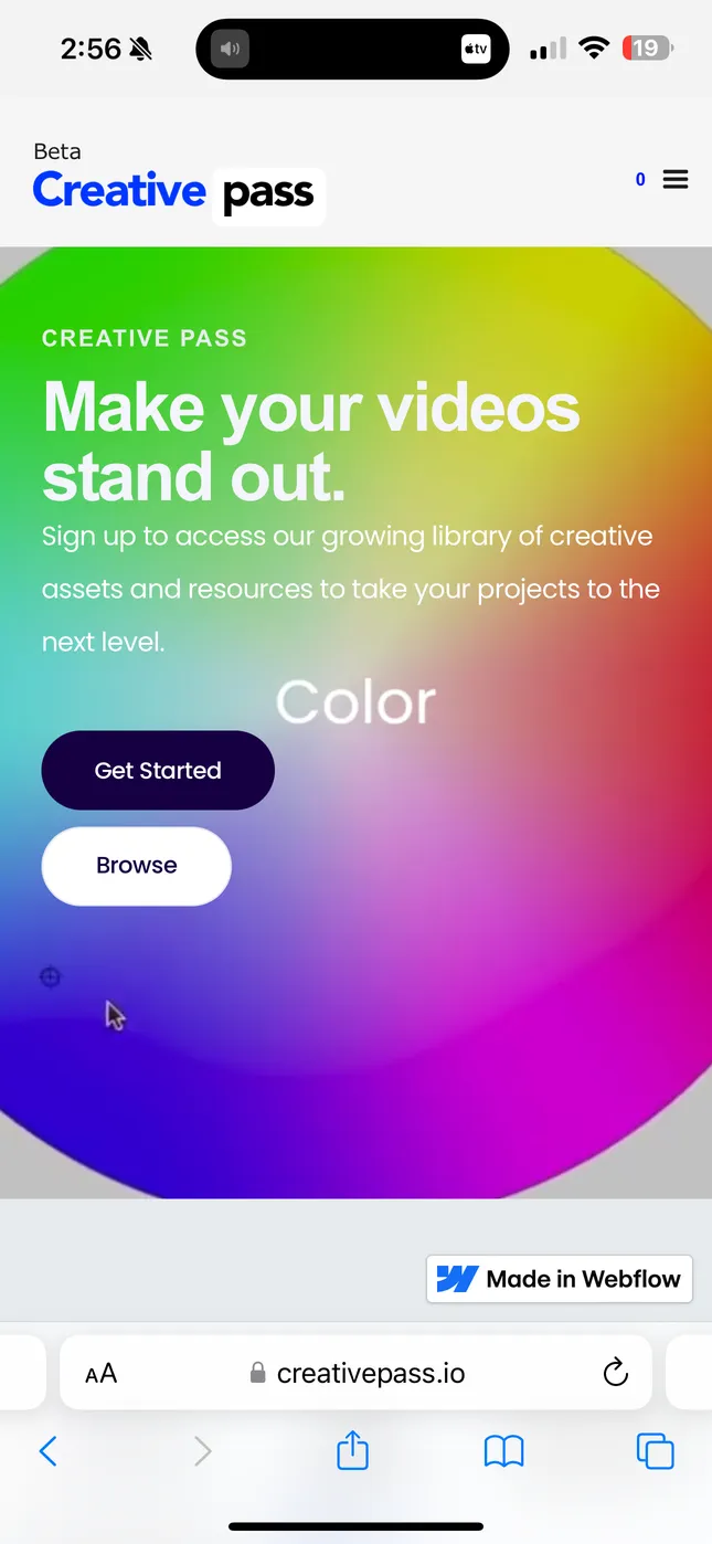 CreativePass.io website design