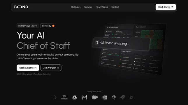 BOND - UX Screen Design & Site Development