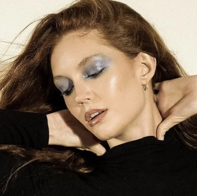 Blue makeup and photo by me