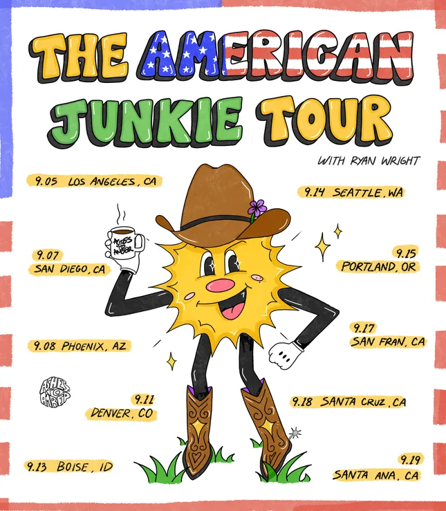 Tour Poster - Ashes to Amber ‘The American Junkie Tour’