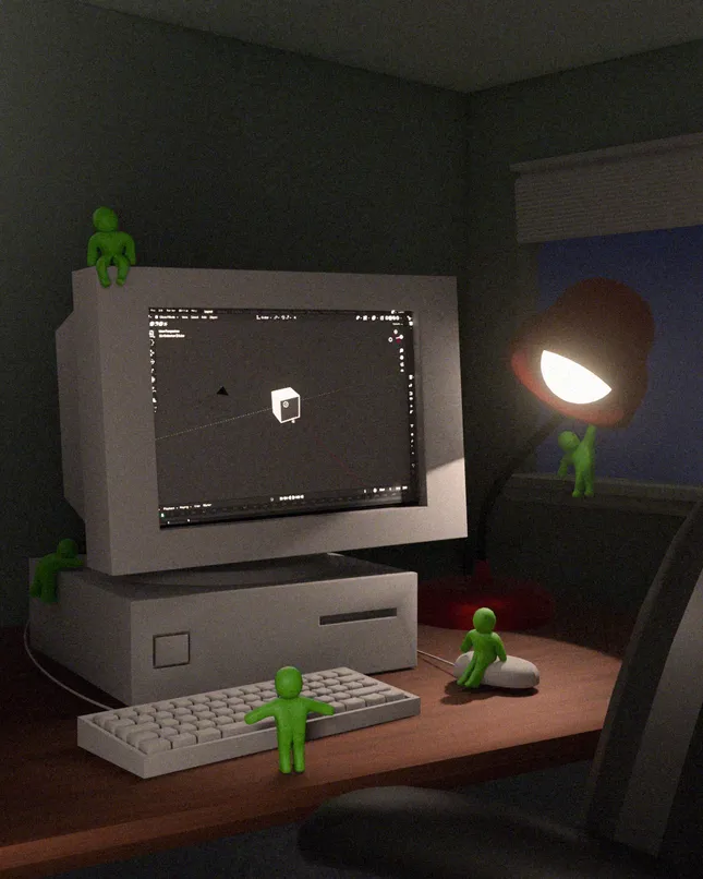 Blender environment render and character animation