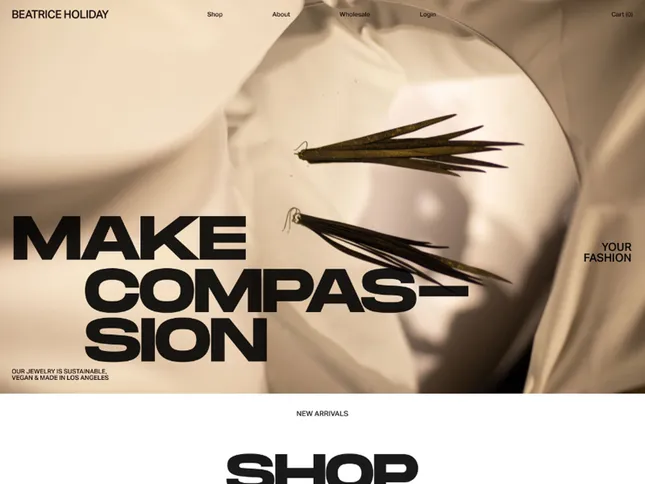 E-commerce website concept for Beatrice Holiday