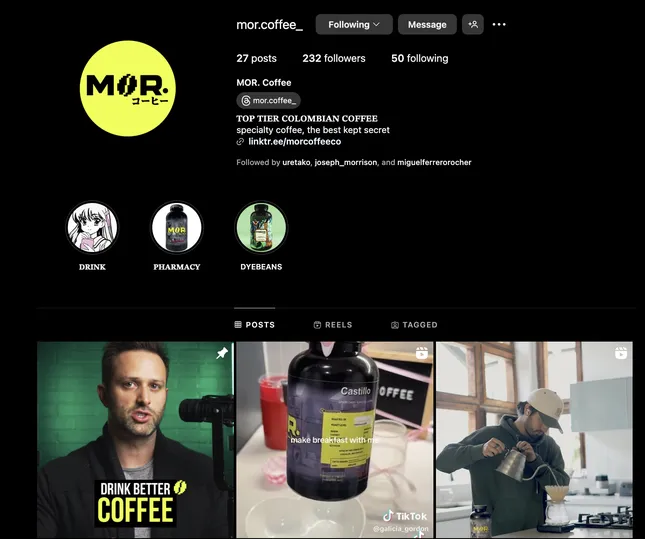 Social Media Management - MOR. Coffee