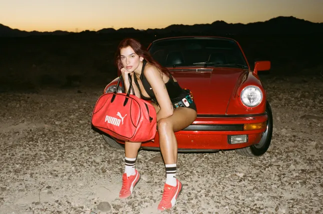 Dua Lipa on set Puma Campaign