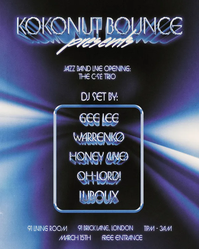 Kokonut Bounce event flyer for @warrenko
