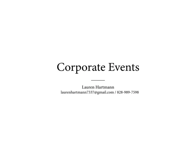 Corporate Event Portfolio