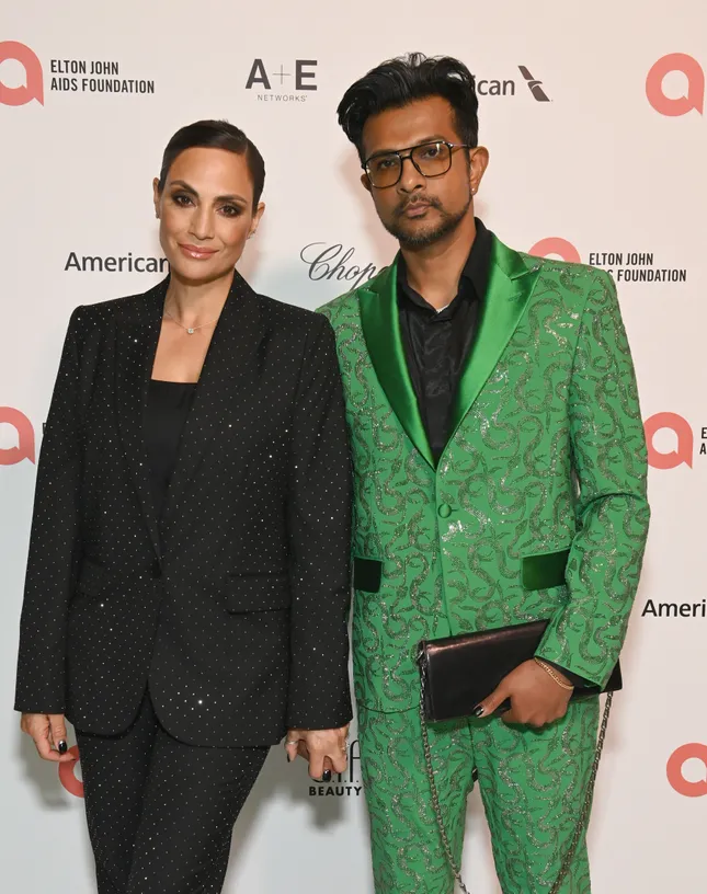 Utkarsh Ambudkar and Naomi Campbell for Elton John’s Oscar party 2025