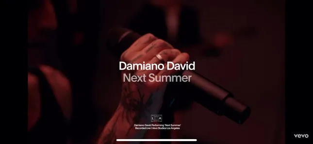 Damiano David ‘Next Summer’ for vevo studios