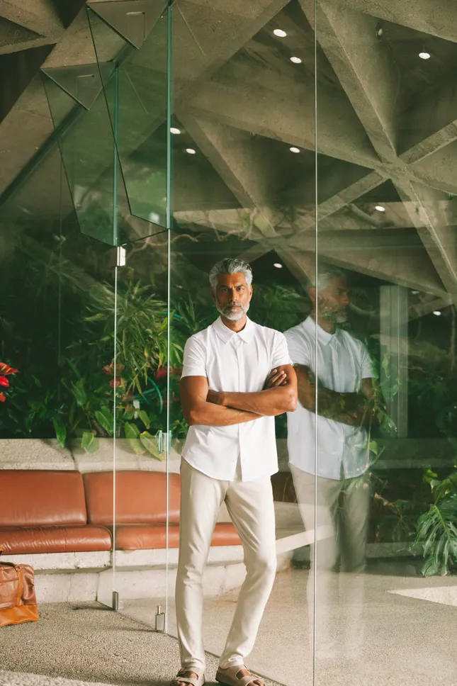 Menswear editorial shot at the Goldstein residence.
