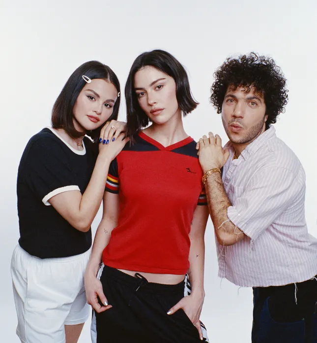 Press photos for Selena Gomez, Benny Blanco and Gracie Abrams